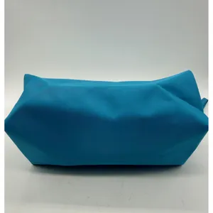 Tory Burch Cosmetic Bag Wristlet Women OS Blue Gold Logo Nylon Pouch thumbnail 5