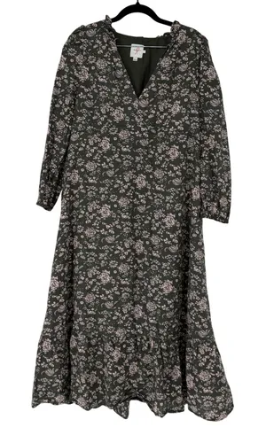 The Nines by Hatch Womens Green Floral Long Sleeve Tiered Maxi Dress Small‎ thumbnail 1