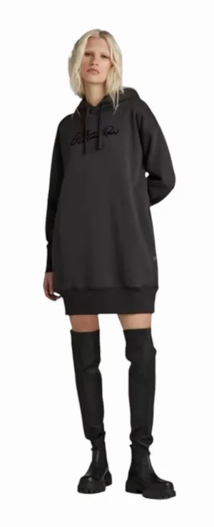G-Star RAW Black Logo Hoodie Sweatshirt Dress NWT Women’s Extra Small Streetwear thumbnail 1