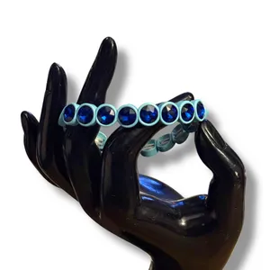 Blue gemstone stretch bracelet thumbnail 2