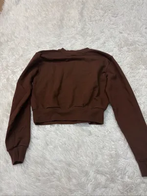 Aritzia Sunday best Brown Women's Cropped Crewneck Sweatshirt thumbnail 2