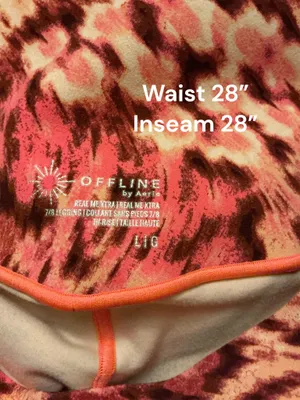 OFFLINE by Aerie Real Me XTRA High Rise 7/8 Leggings Large Pink Abstract NWOT thumbnail 3