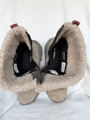 Merrell IcePack waterproof Winter Boots Taupe Suede Faux Fur Sz 8 thumbnail 6