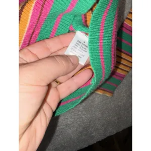 pink lily‎ striped collared ribbed long sleeve bright green pink M thumbnail 3