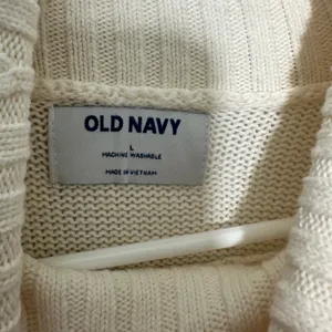 NWT Old Navy Turtleneck Sweater Women Large Cream Cotton Oversized Knit Washable thumbnail 3
