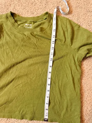 Madewell Softfade Cotton Boxy Crop Tee | XS | Olive Green thumbnail 6