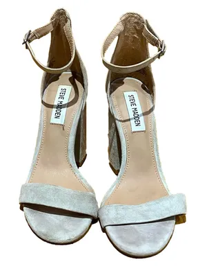 Steve Madden Carrson Heeled Sandal Taupe Suede thumbnail 1