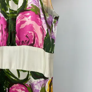 Ports‎ International Multicolor Floral 100% Silk Short Cap Sleeve Flowy Dress thumbnail 4
