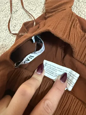 Zara Brown Square Neck Crop Top with Wide Straps thumbnail 5
