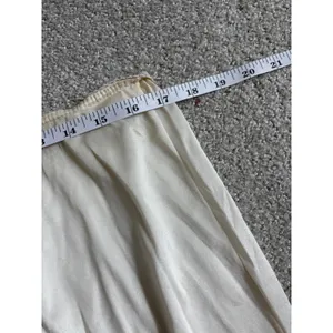 Vintage 80s Half Slip Skirt Medium Ivory Lace Floral Embroidered Lingerie Retro thumbnail 5