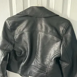 Abercrombie & Fitch Classic Black Leather Jacket thumbnail 5