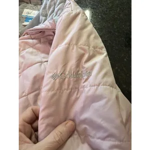Columbia Women's Coat Jacket Sz M Pink Gray Puffer Quilted Full Zip Pockets thumbnail 5