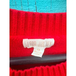 J For Justify Red‎ Lover Graphic Sweater Dress Heart Elbow Patches Womens 1X thumbnail 2