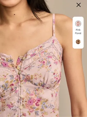 Lucky Brand Festival Floral Lace Trimmed Slip Dress thumbnail 2