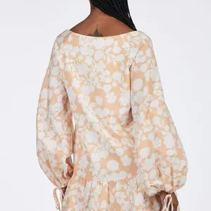 Charlie Holiday Eve Floral Linen Blend Drop Waist Mini Dress Boho Vacation thumbnail 5