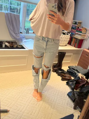 Adika Light Wash Extreme Ripped Distressed Jeans Size Small NWOT thumbnail 3
