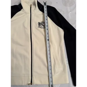 Lauren Ralph Lauren Zip Up Jacket Crest Cream Black Women's Large Ivory thumbnail 2
