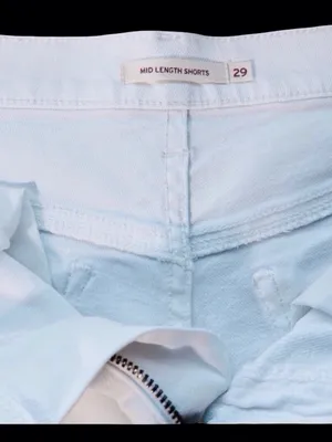 Levi's Denim Shorts White Distressed Rolled Cuff Women's Size 29 thumbnail 2