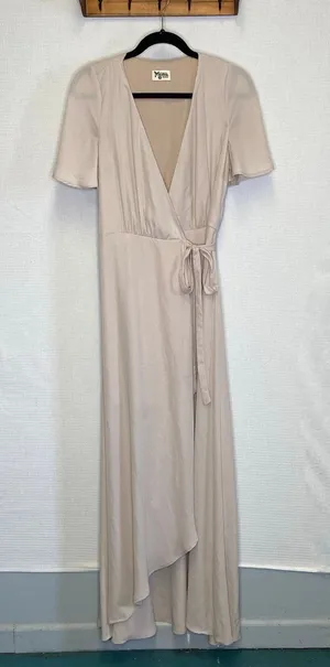 Show‎ Me Your Mumu | Nude Maxi Wrap Dress Medium long thumbnail 1