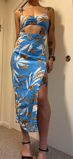 Blue floral sundress Zara thumbnail 1