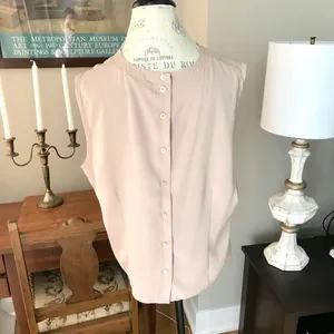 Notations Beige Blouse with Button Up Back Sz XL thumbnail 3