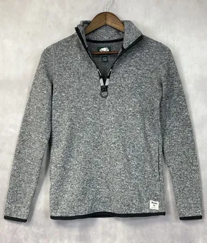Roots Womens‎ Quarter Zip Fleece Pullover Size XS Heathered Gorp Outdoor Hiking thumbnail 1