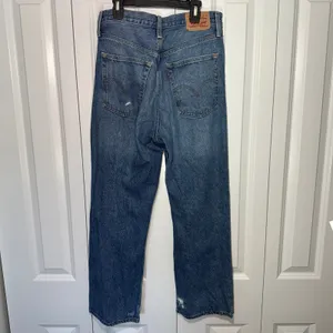 Levis Ribcage Straight Ankle Jeans Womens 29 Blue Distressed High Rise Capsule thumbnail 4