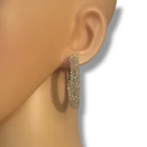 Sparkly AB wrapped hoop earrings Multiple thumbnail 4