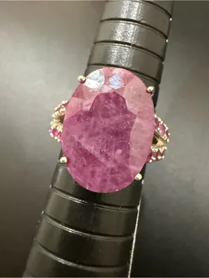 925 Silver Natural Ruby Gemstone Cocktail Ring Size 7.5 Pink thumbnail 11
