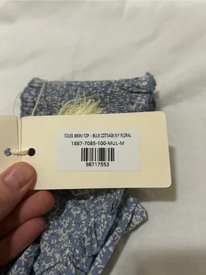 DÔEN Soleil Bikini Top Blue Cottage Ivy Floral Organic Cotton M NWT thumbnail 4