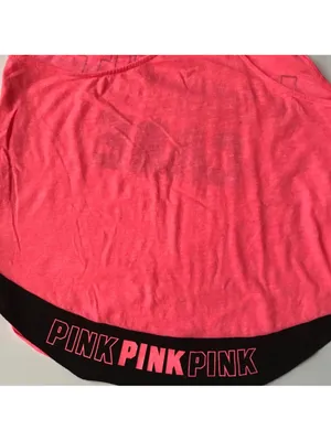 🍩 VICTORIA’S SECRET PINK I DONUT CARE Pink Black Workout Tank Top Medium thumbnail 5