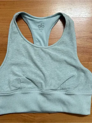 ALO Yoga Alosoft Serenity Sports Bra in Heather Blue Size XS thumbnail 3