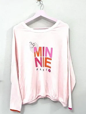 NWT Disneyland Paris Minnie Mouse Pink Long-Sleeve Knit Top Women’s XL thumbnail 1