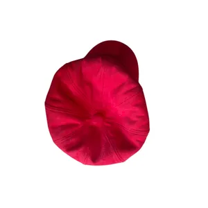 Vintage-Style Red Newsboy Cap Hat Soft Suede-Feel Brushed Finish Retro thumbnail 8