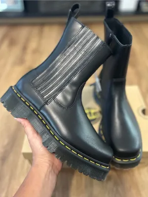 DR MARTENS Amaayah LO black leather zippered boots shoes women’s 7 new thumbnail 8