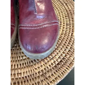 Rieker Antistress Burgundy Leather Knit Collar Ankle Boots Women Red Fur Lined thumbnail 6