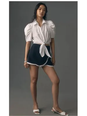 Maeve Scallop Trim Skort Size 8 thumbnail 2