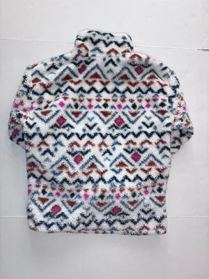 Eddie Bauer Plush Sherpa Fleece Quarter Zip Pullover - Medium - Geometric Print thumbnail 6