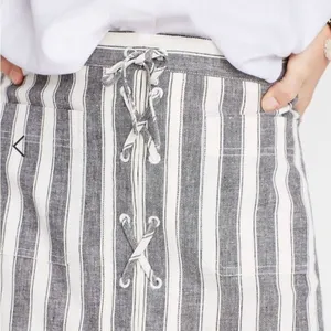 NWT Madewell striped lace up linen/cotton Pockets skirt size 6 ‎ OLDSTOCK thumbnail 4