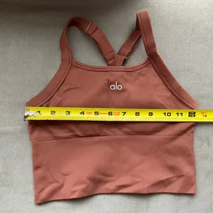 Alo Yoga Seamless Ribbed Favorite Bra Tank Chestnut XS thumbnail 3