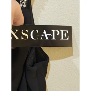 Xscape Black Beaded Straps Mesh Inset‎ Gown Size 10 $258 5298X thumbnail 9