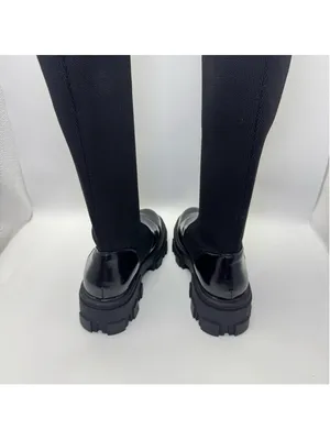 ASOS DESIGN Kimmy Chunky Flat Lug Sole Over The Knee Pull-On Boots Black Size 8 thumbnail 4