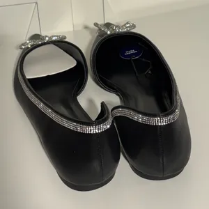 Apt 9 Emmalyn Black cutout pointy retro silver rope bow ballerina flats shoes thumbnail 8