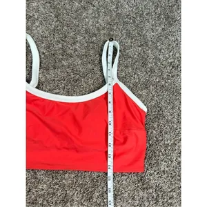 aerie bikini swim set red white ribbed scoop neck longline matching set L thumbnail 8