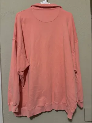 Aerie Coral Pink Oversized Pullover Sweatshirt Large thumbnail 5