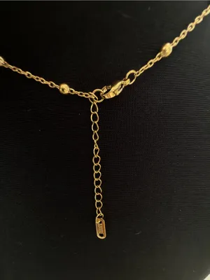 18K Gold Plated Y Lariat Stainless Steel Ball Chain Womens Necklace thumbnail 5