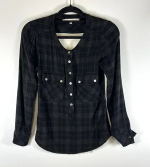Ulla Johnson Women’s Size‎ 2 Plaid Popover Top Ruched Silk Back Designer thumbnail 1