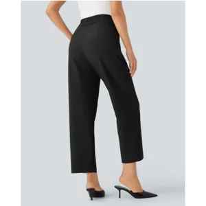 Halara High Waisted Shirred Pocket Tapered Straight Leg 7/8 Length Work Pants M thumbnail 6