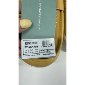 Revitalign Siesta Slide Gem Cornsilk Yellow Rhinestone Mules Size 10B thumbnail 5