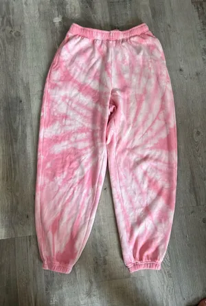 Pacsun pink tye dye sweatpants thumbnail 1